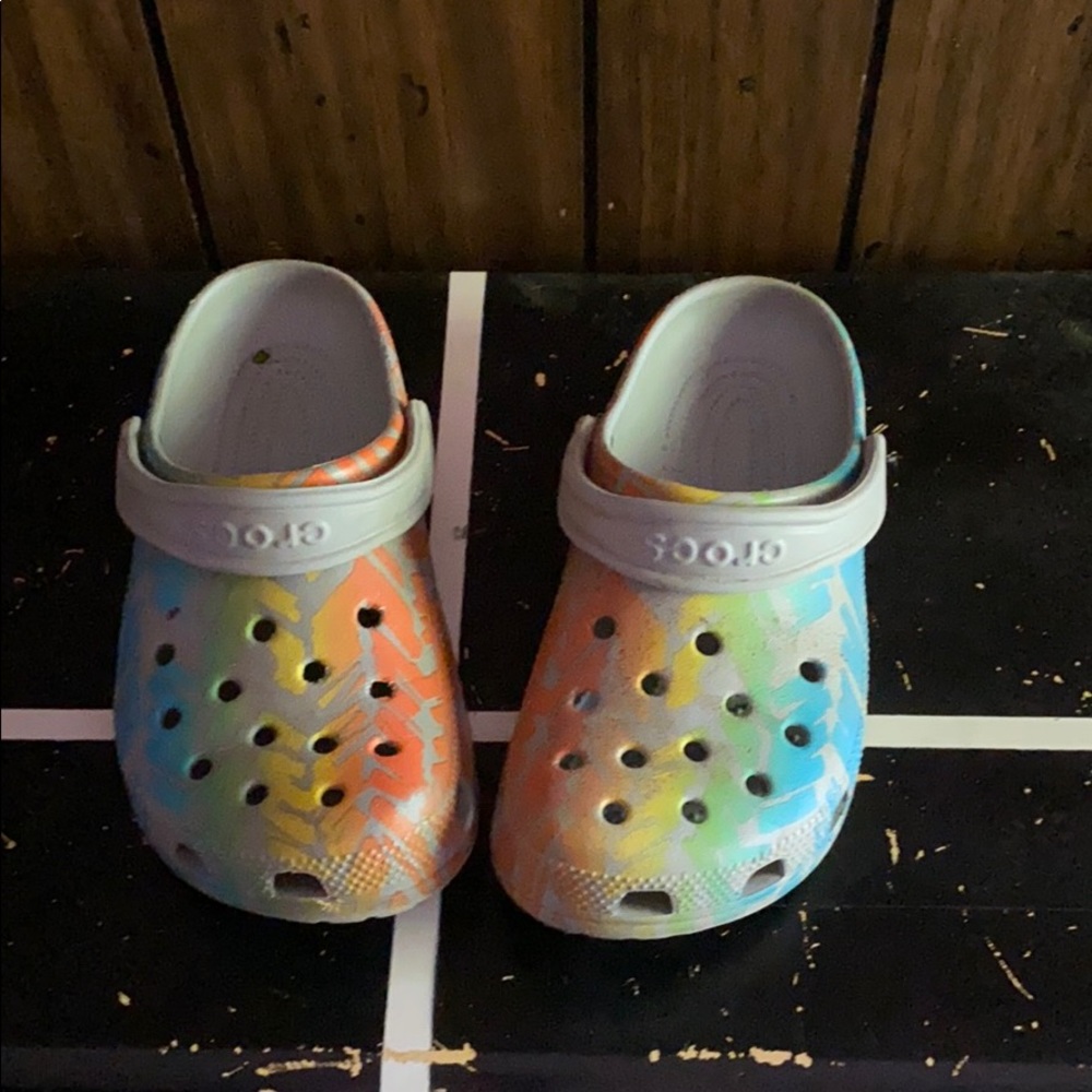 Rainbow crocs